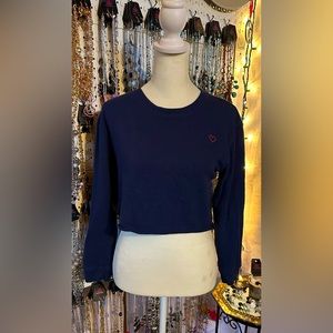 🍁3 for $25🍁Navy Blue Crop Sweatshirt by Hearts & Hips Sz S